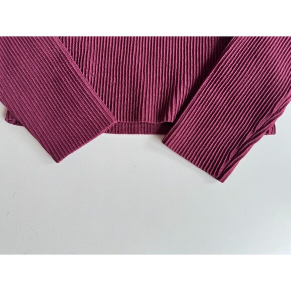 NWOT Aritzia BABATON Sculpt Knit Burgundy Sweetheart Long Sleeve Top, Size S - Picture 8 of 16